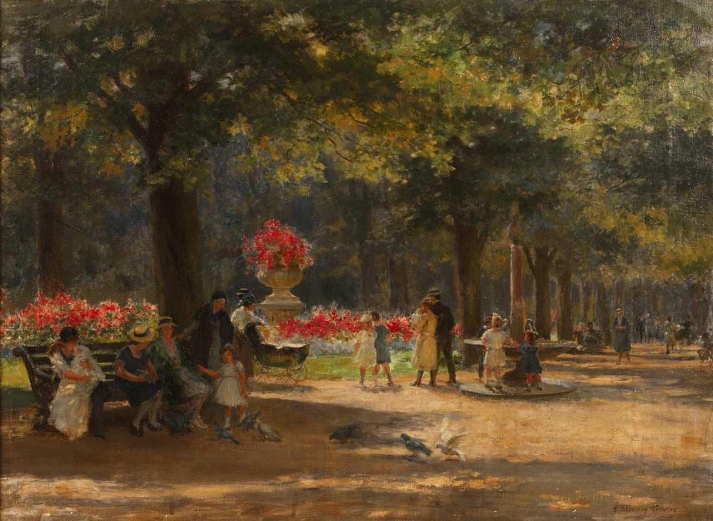 George Sheridan Knowles comparable auction result: george sheridan knowles 1863 1931 taking shade signed lower right oil on canvas 55 x 75cm