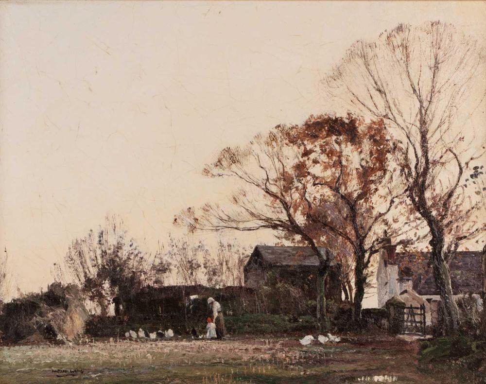 William Page Atkinson Wells comparable auction result: william page atkinson wells 1872 1923 feeding the poultry signed lower left oil on canvas 40 x 50cm