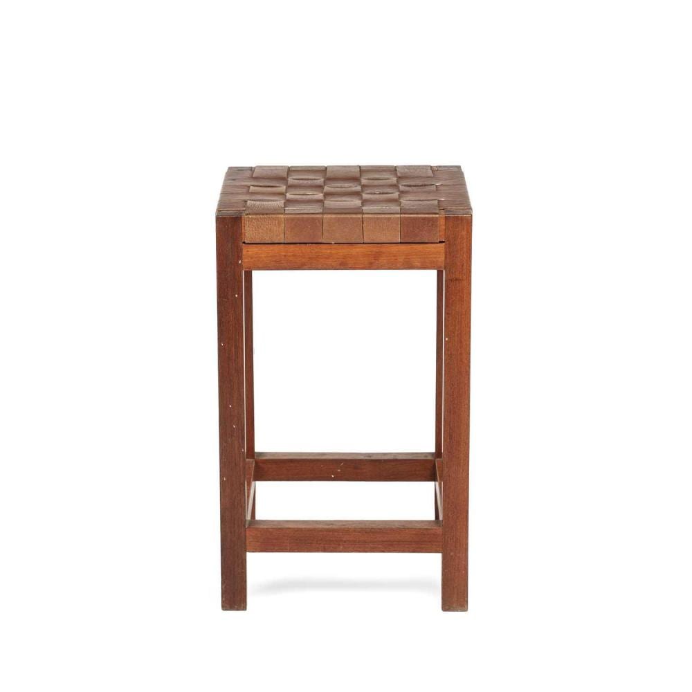 John Makepeace comparable auction result: john makepeace b 1939 stool oak with woven leather seat 59cm high 39cm wide