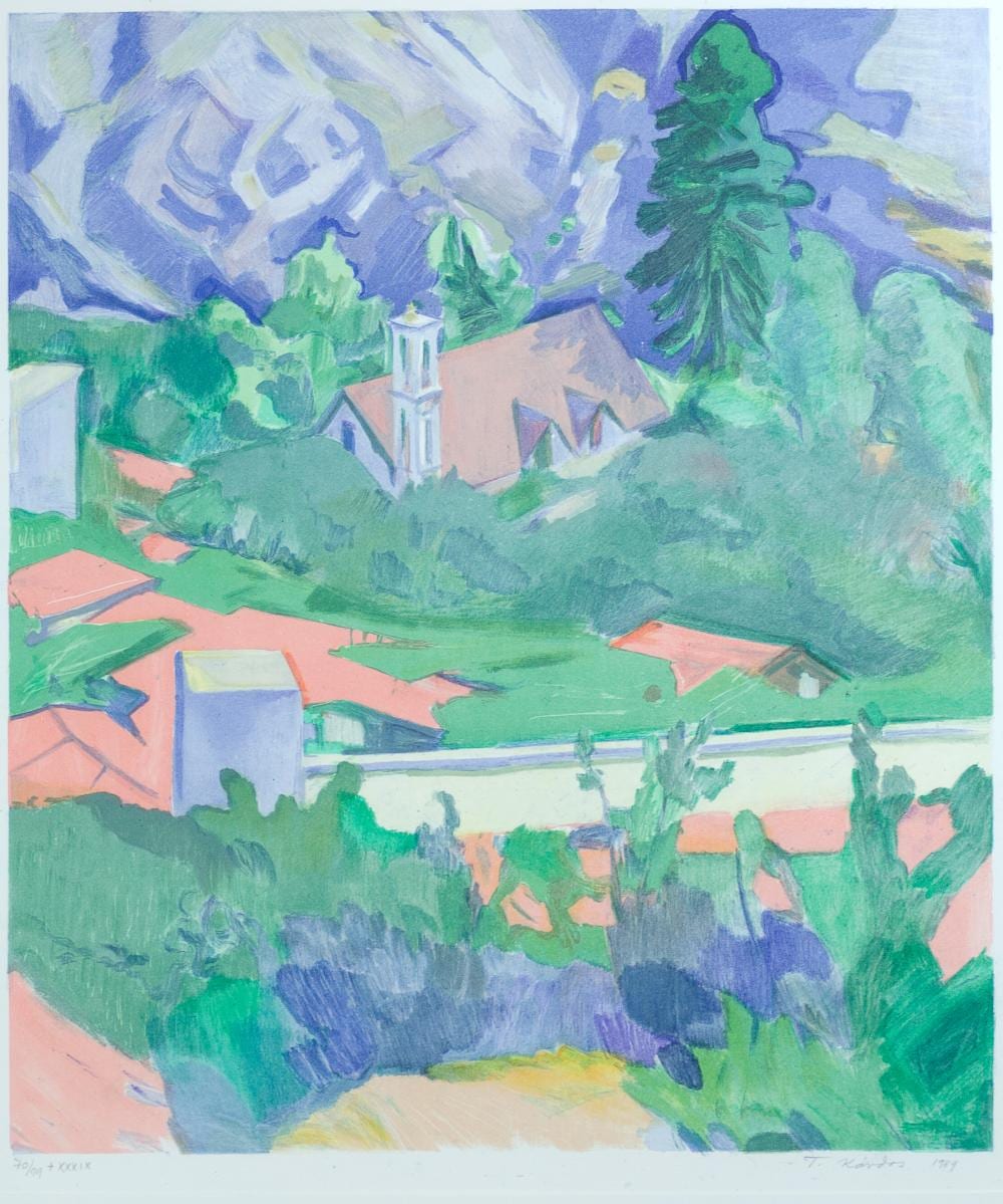 Tilemachos Kanthos comparable auction result: tilemachos kanthos red roofs in alona 1989