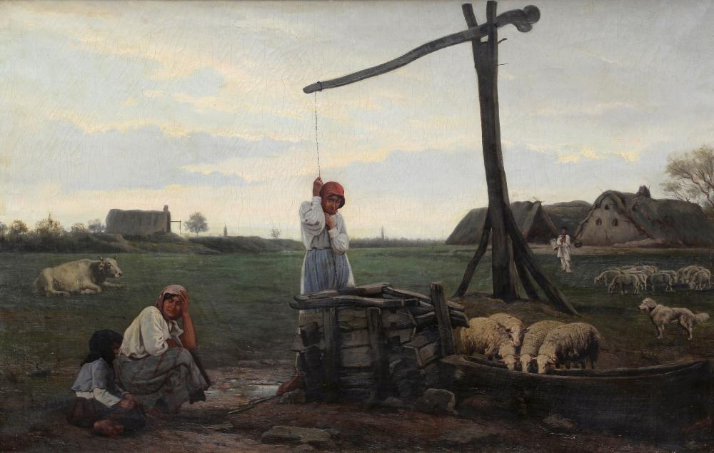 Iosif Evstaf'evic Krackovskij comparable auction result: iosif evstaf evic krackovskij 1854 1914 paysannes au puit