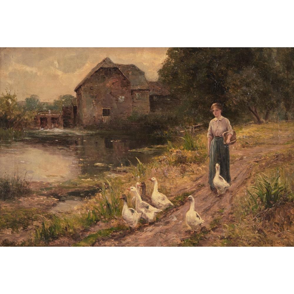 ernest walbourn 1872 1927 untitled strolling with geese · Waddington's · 2025-06-12 Ernest Walbourn comparable auction result: ernest walbourn 1872 1927 untitled strolling with geese