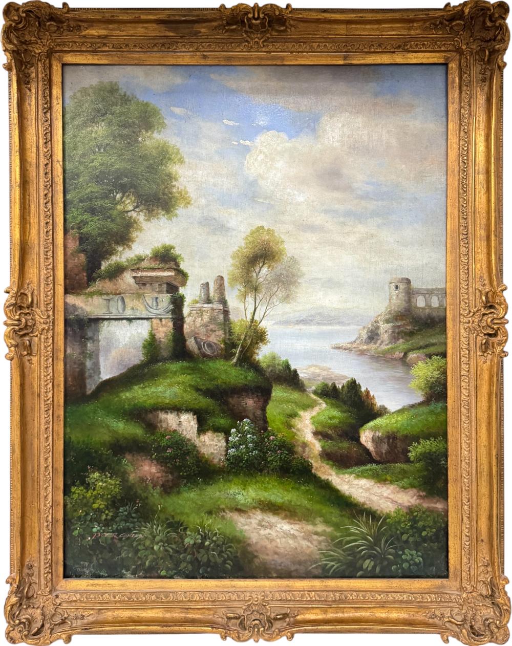 Peter Green comparable auction result: peter green ruins oil on canvas