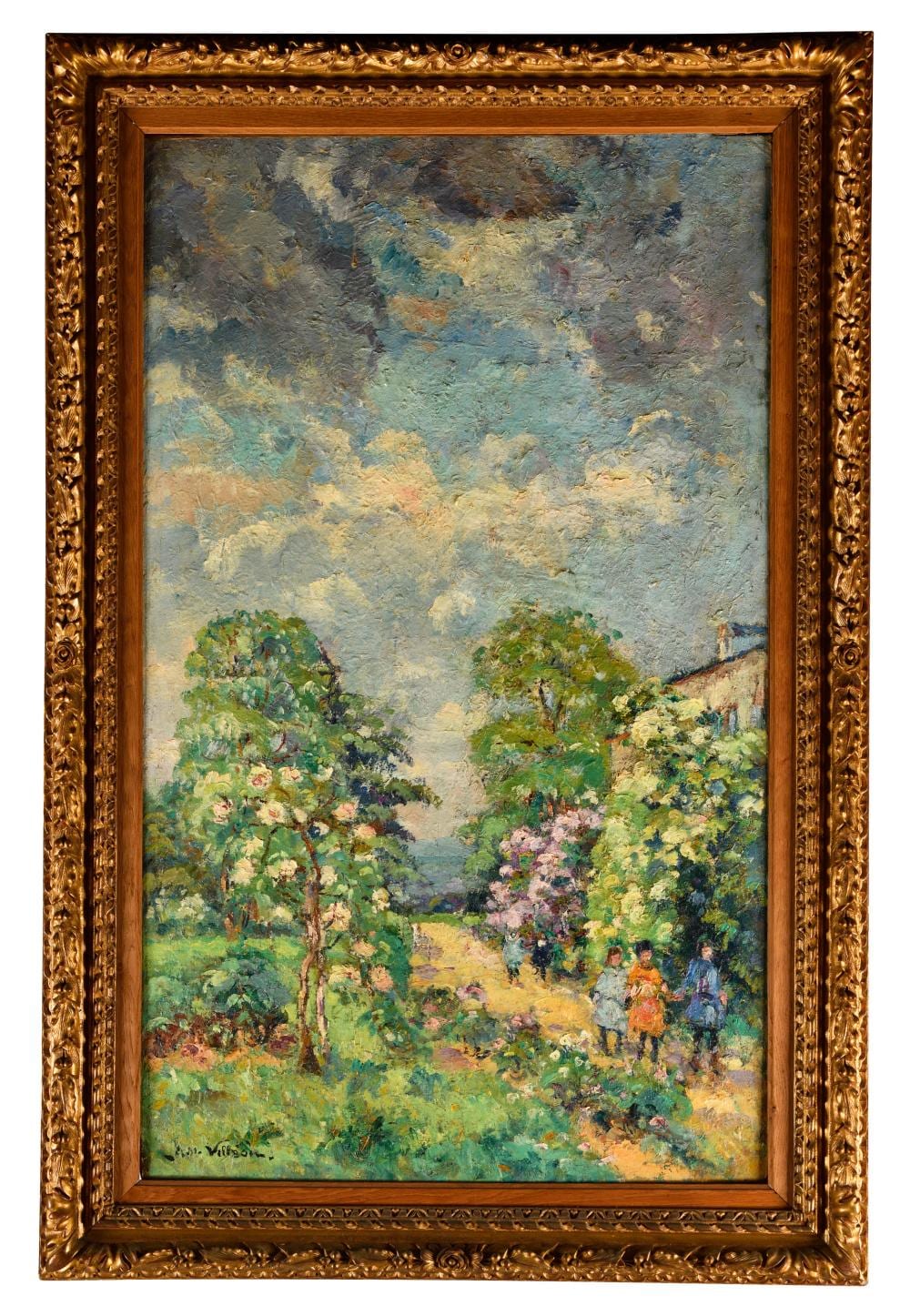 Emmanuel de la Villeon comparable auction result: emmanuel de la villeon 1858 1944 promenade au jardin circa 1890