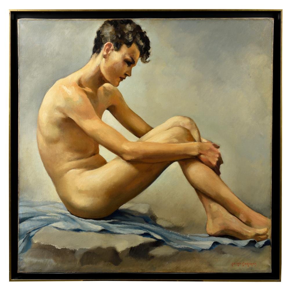 Jean van Caulaert comparable auction result: jean dominique van caulaert 1897 1979 jeune homme nu assis