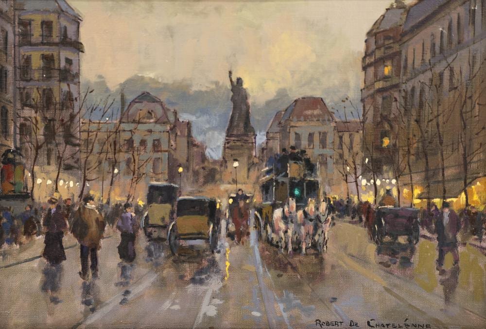 Robert De Chatelenne comparable auction result: robert de chatelenne place de la republique oil