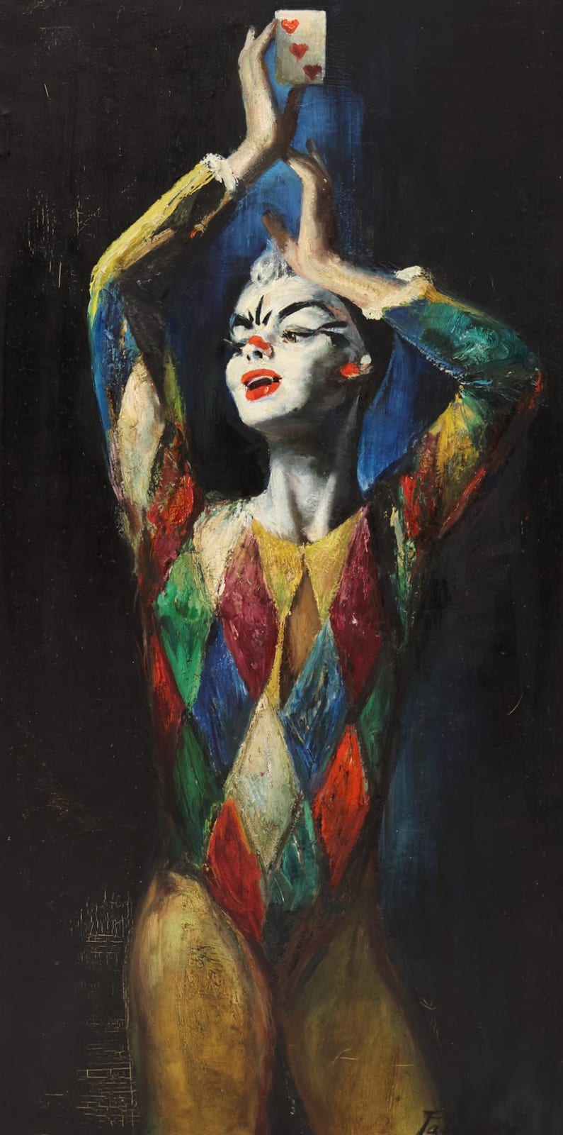 Alfredo Palmero de Gregorio comparable auction result: alfredo palmero de gregorio harlequin oil