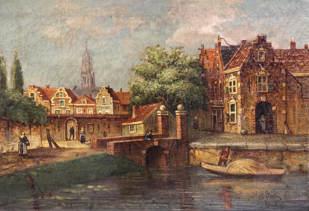 Petrus Gerardus Vertin comparable auction result: petrus gerardus vertin view of haarlem oil