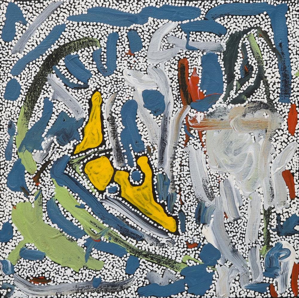 Geraldine Riley Napangardi comparable auction result: geraldine riley napangardi jinta parna acrylic on linen 40cm x 40cm