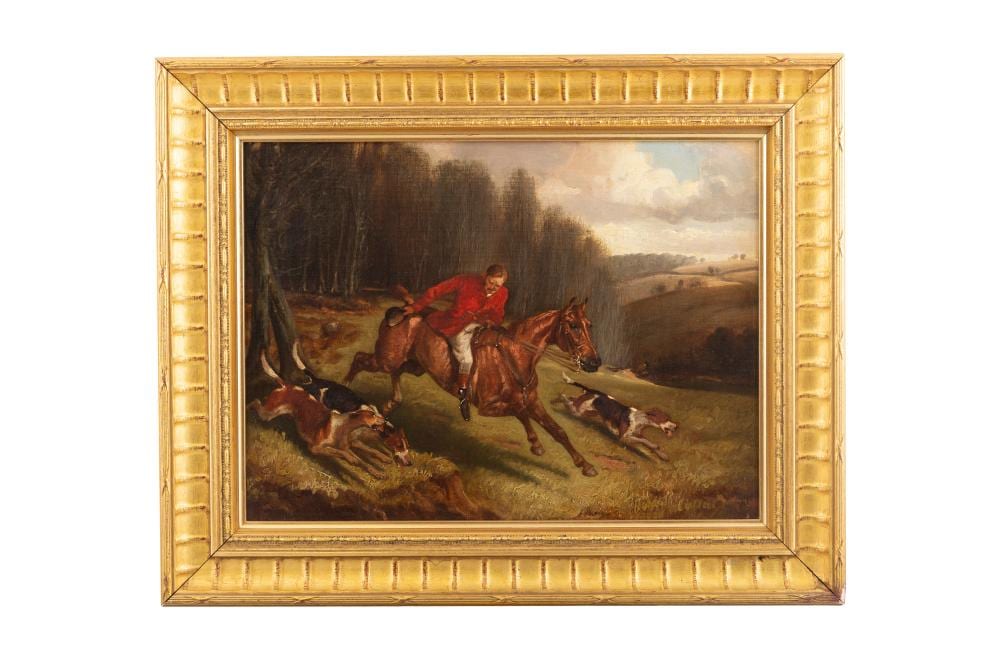 John Arnold Wheeler comparable auction result: john arnold wheeler 1821 1903 a set of four hunting scenes oil on canvas each 30 x 44cm