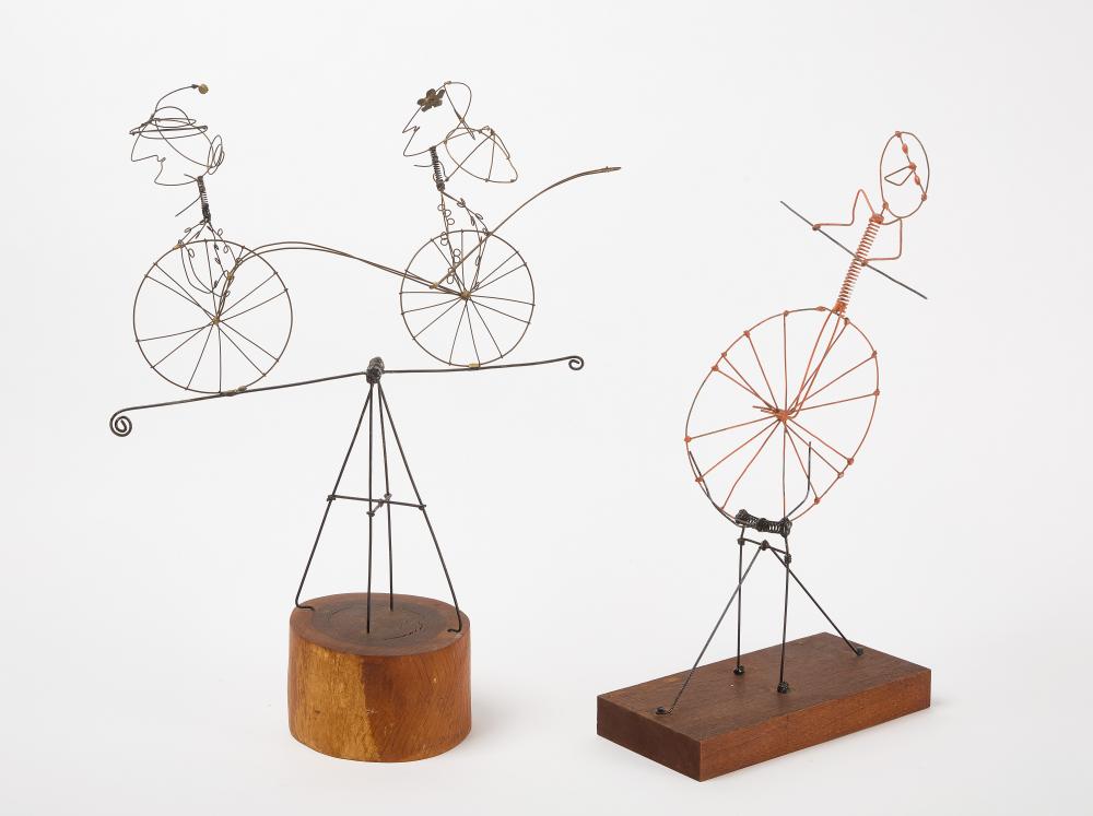William Accorsi comparable auction result: william accorsi two wire cyclist sculptures