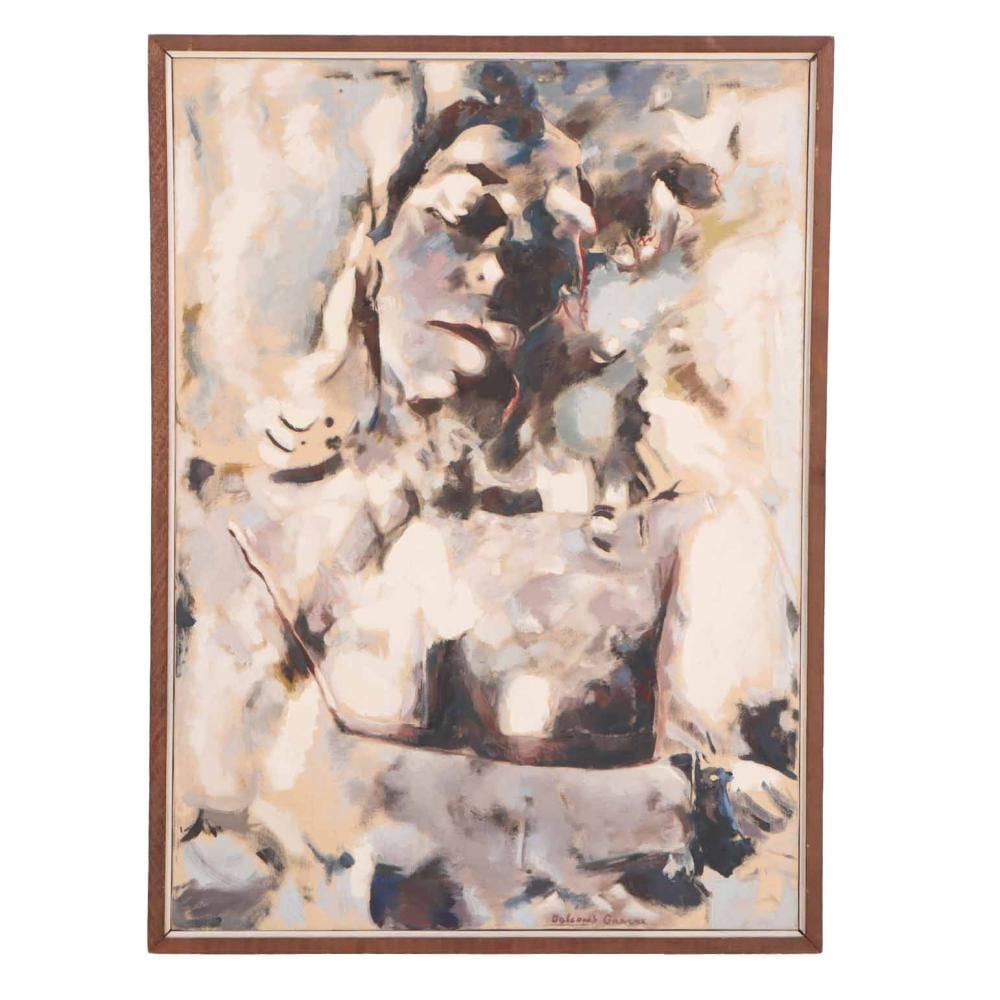 balcomb greene american 1904 1990 woman with folded arms oil on canvas signed with original · Kamelot Auctions · 2025-06-17 Balcomb Greene comparable auction result: balcomb greene american 1904 1990 woman with folded arms oil on canvas signed with original