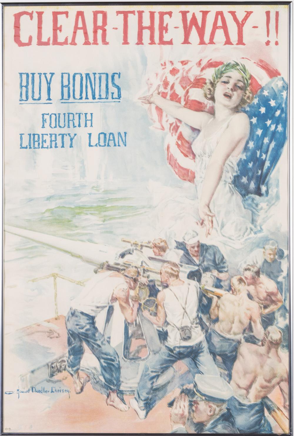 Clear-the-Way!! Howard Chandler Christy, WWI Poster sold by Everard Auctions and Appraisals, lot 923 — auction record photograph