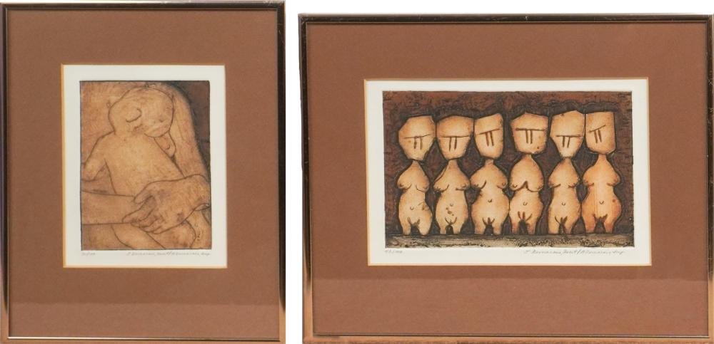 joseph demarais american 20th century untitled figures two etchings and aquatint each signed l r and numbered l l frame of larger 10 1 2 x 13 1 4 in 26 7 x 33 7 cm · Weschler's · 2025-06-03 Joseph Demarais comparable auction result: joseph demarais american 20th century untitled figures two etchings and aquatint each signed l r and numbered l l frame of larger 10 1 2 x 13 1 4 in 26 7 x 33 7 cm