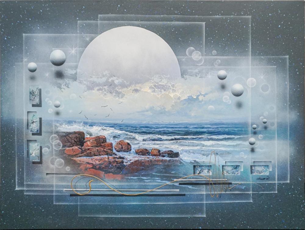 Joseph Kugler comparable auction result: josef kugler austrian american 20th century abstract scene acrylic on canvas signed l r unframed 36 x 48 in 91 4 x 121 9 cm