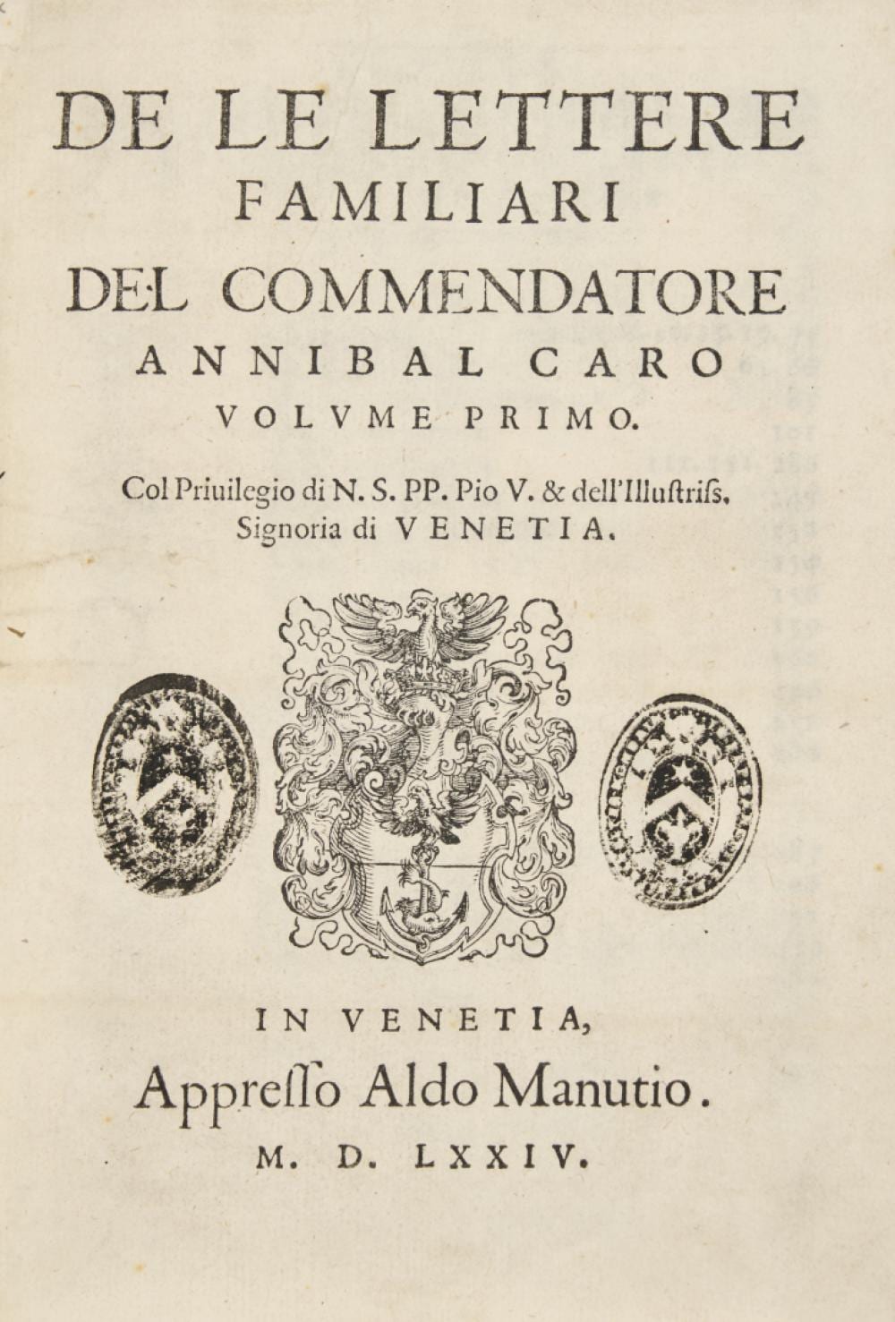 Romulus Candea comparable auction result: caro annibale de le lettere familiari
