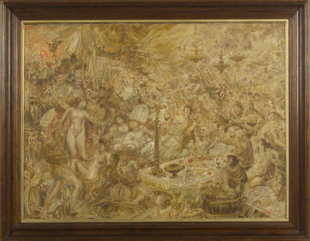 Henry de Groux comparable auction result: henry de groux 1866 1930 sc ne de festin