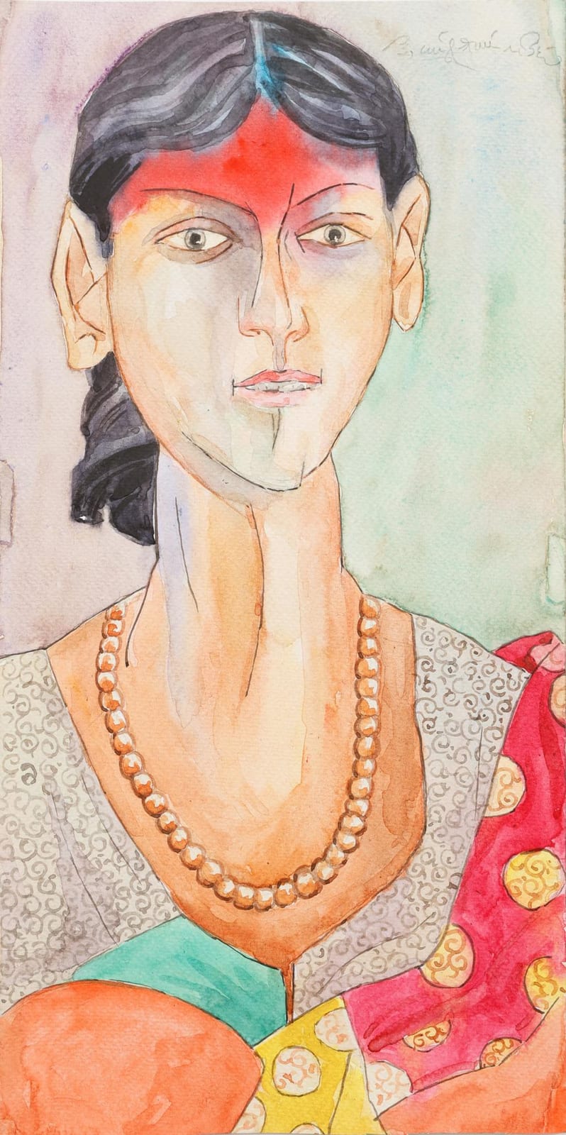 Laxma Goud comparable auction result: laxma goud indian b 1940 watercolor painting