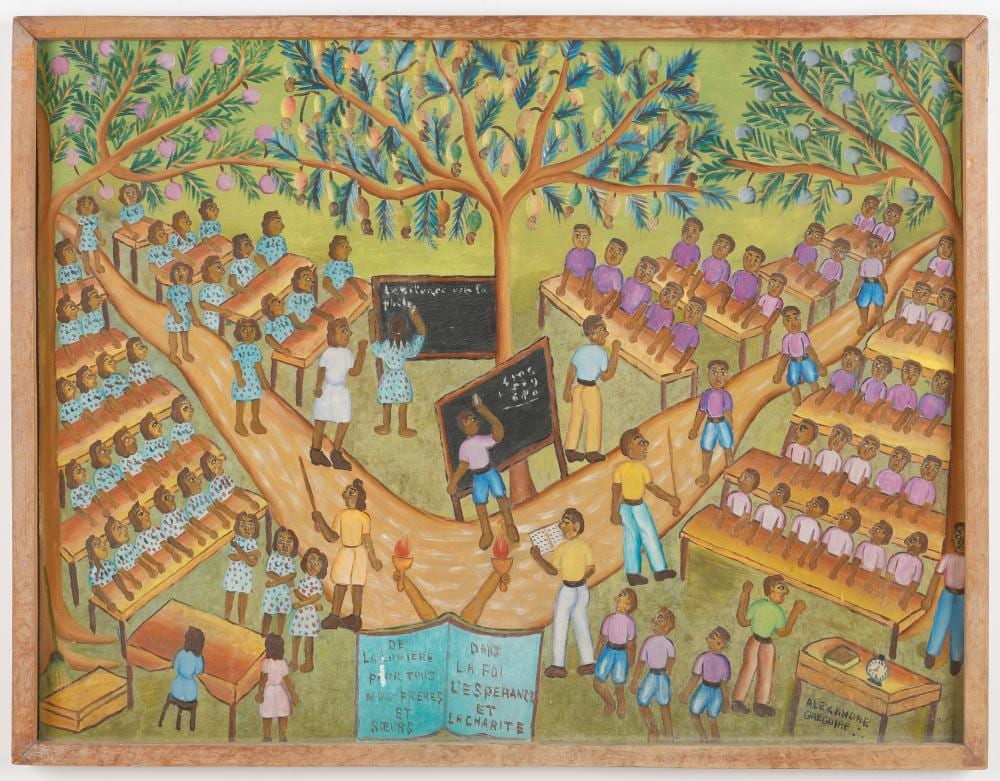 alexandre gregoire haitian haiti outdoor classroom · Material Culture · 2025-06-25 Alexandre Gregoire comparable auction result: alexandre gregoire haitian haiti outdoor classroom