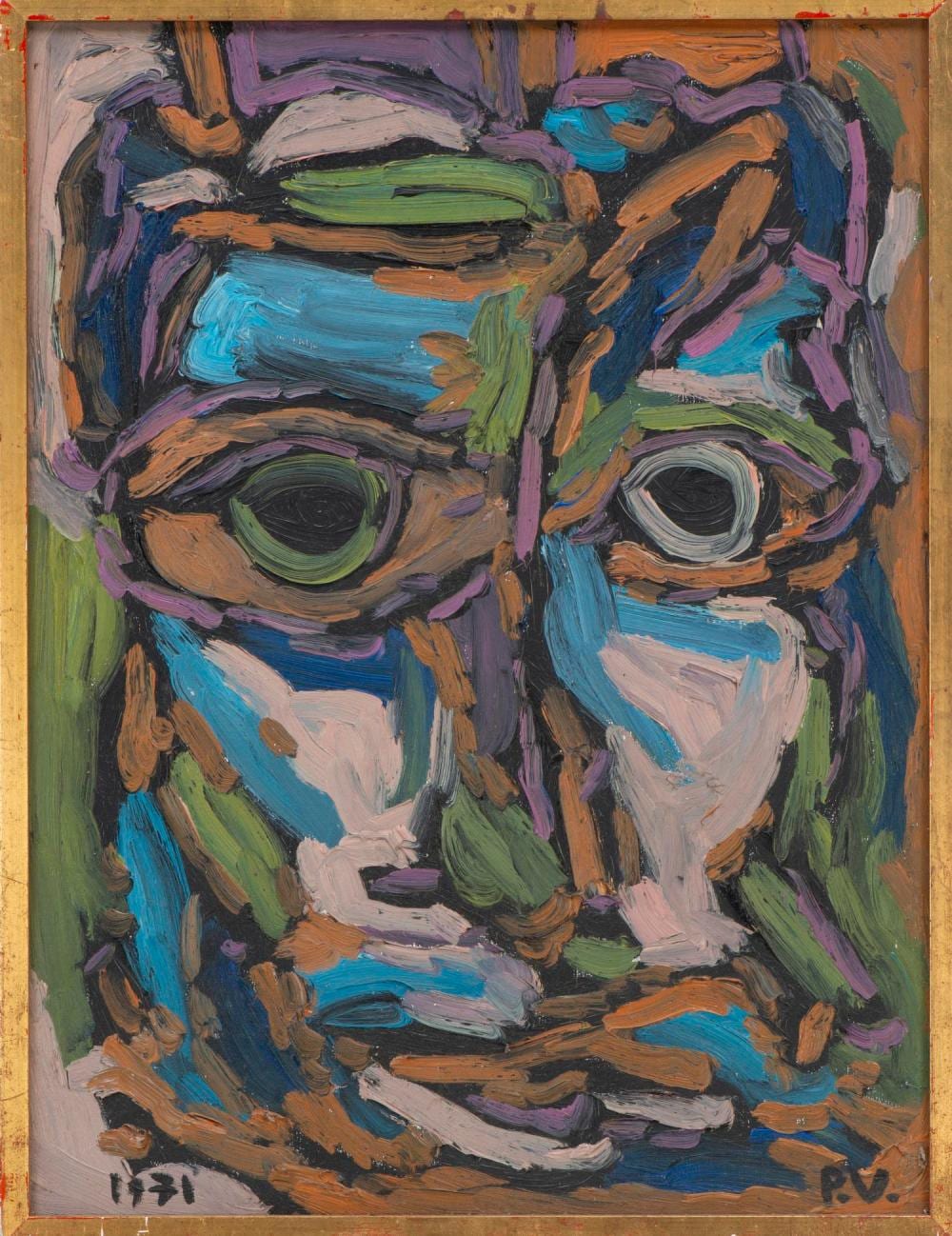 Philippe Visson comparable auction result: philippe visson 1942 2008 visage huile sign e et dat e 1971