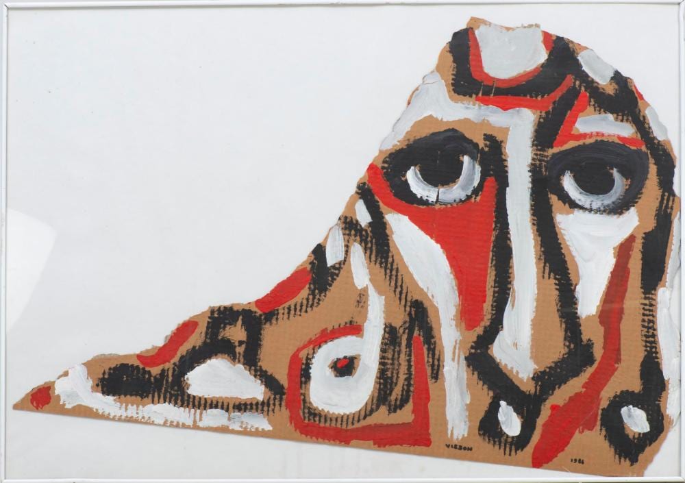 Philippe Visson comparable auction result: philippe visson 1942 2008 visage acrylique