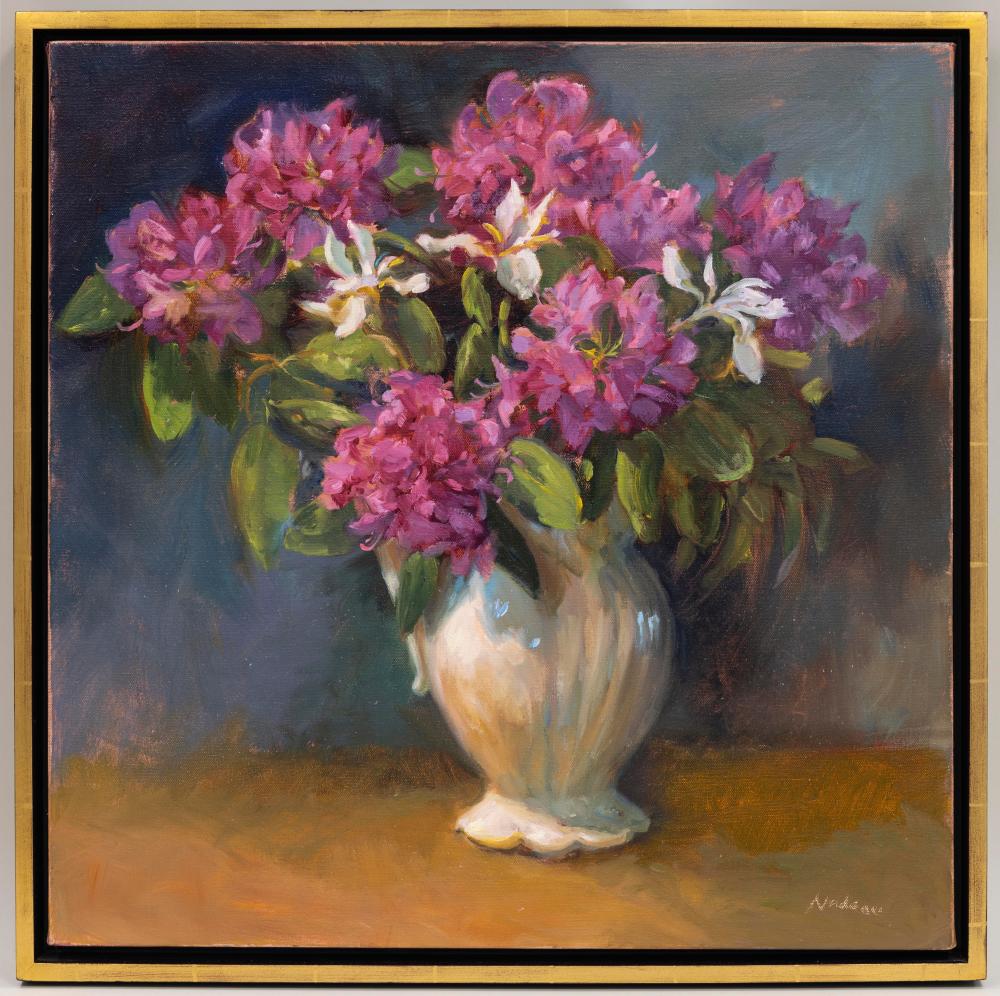 Rosalie Nadeau comparable auction result: rosalie stambler nadeau massachusetts contemporary rhodies oil on canvas 24 x 24 framed 25 5 x 25 5