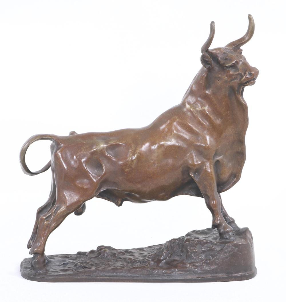 Georges Gardet comparable auction result: georges gardet french 1863 1939 taureau bull bronze with light brown patina