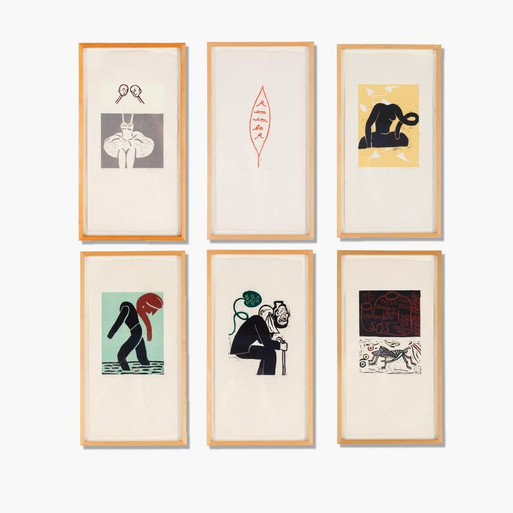 Fay Jones comparable auction result: fay jones wa remember six pieces linocut prints 1995