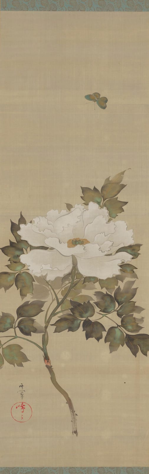 Suzuki Kiitsu comparable auction result: suzuki kiitsu 1796 1858 peony and butterfly dimensions 110 x 38 cm 4
