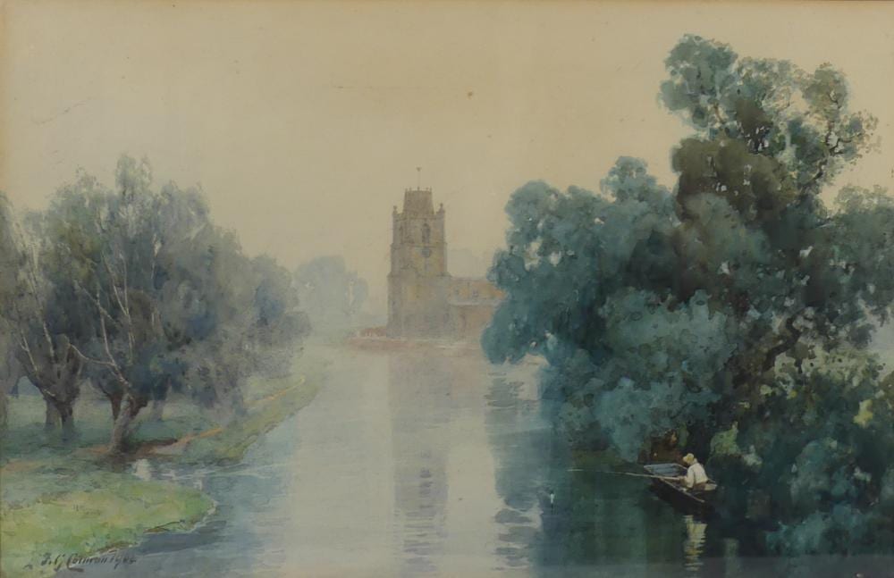 Frederick George Cotman comparable auction result: frederick george cotman hemingford grey church watercolour signed and dated 1904 lower left 28 5 x 43 5cm