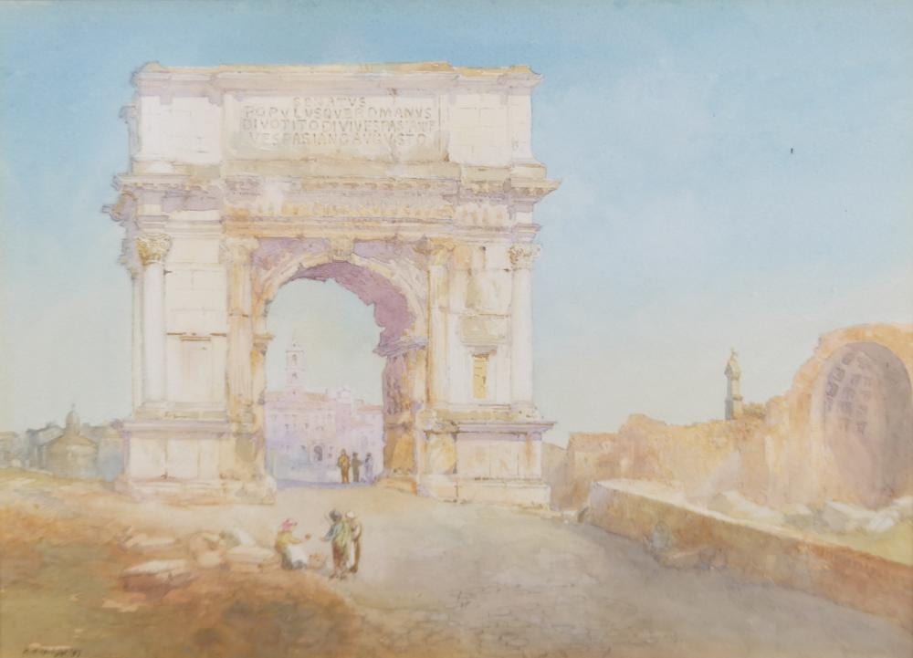 Richard Henry Wright comparable auction result: richard henry wright 1857 1930 the arch of titus rome watercolour signed and dated 97 lower left 18 5 x 25cm