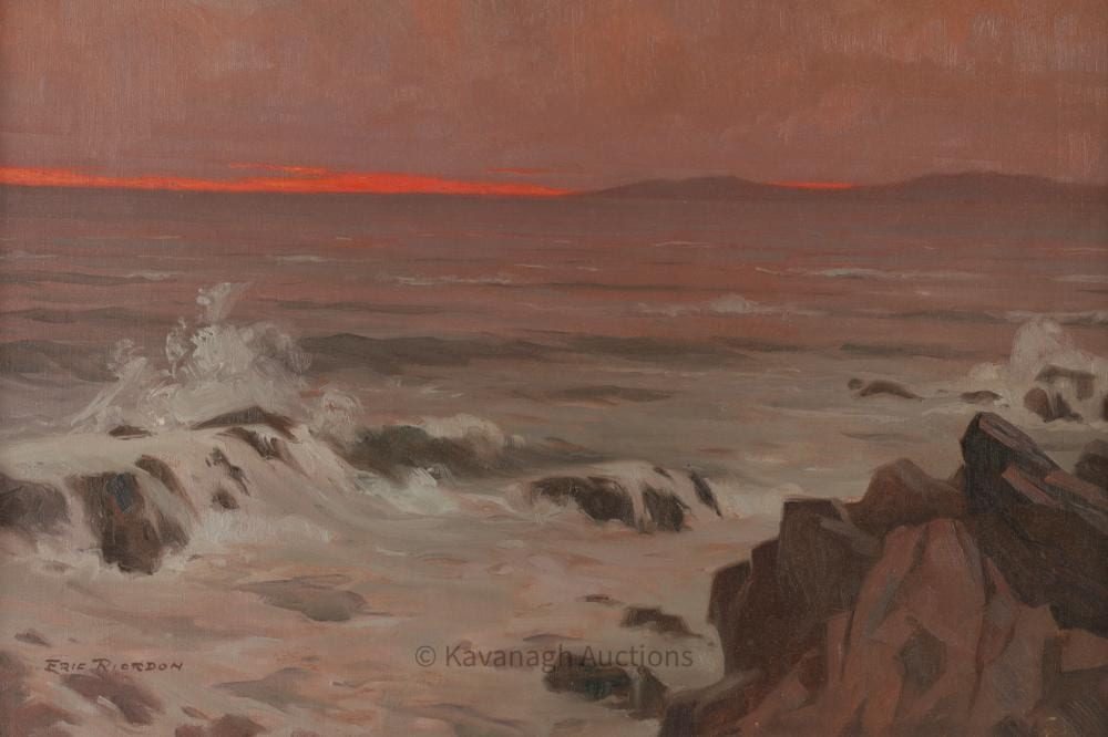 eric riordon canadian 1906 1948 sunset seascape · Kavanagh Auctions · 2025-06-28 John Eric Benson Riordon comparable auction result: eric riordon canadian 1906 1948 sunset seascape