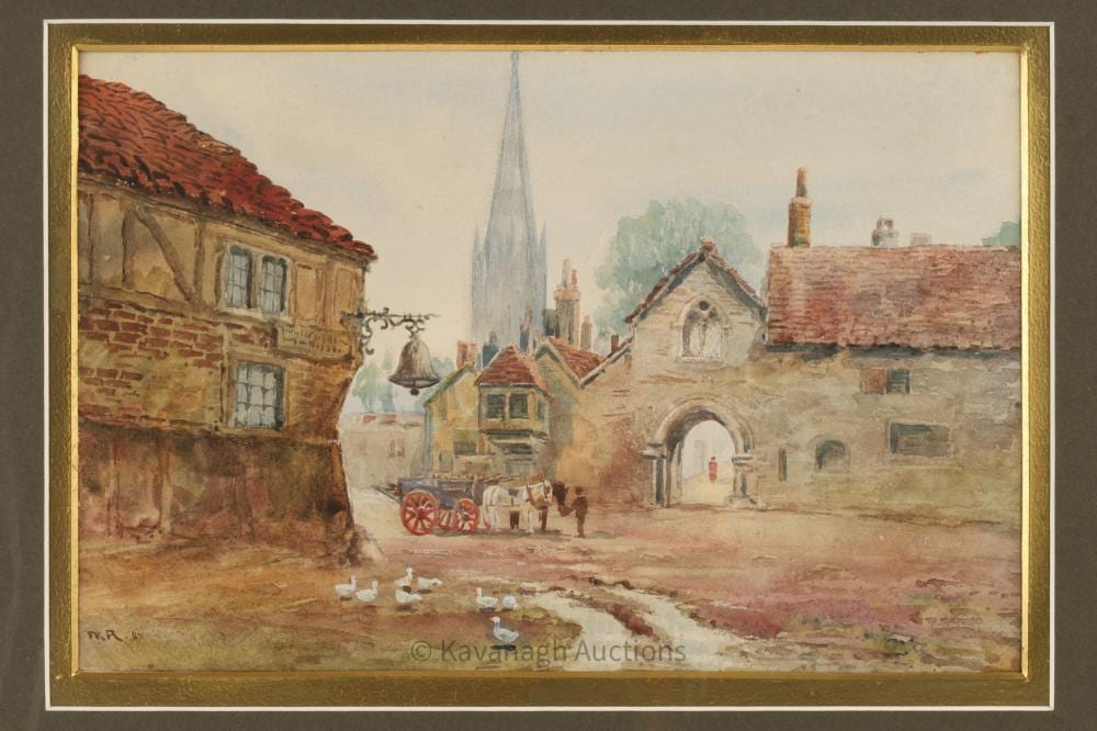Louise Rayner comparable auction result: 19th c english watercolor after louise rayner