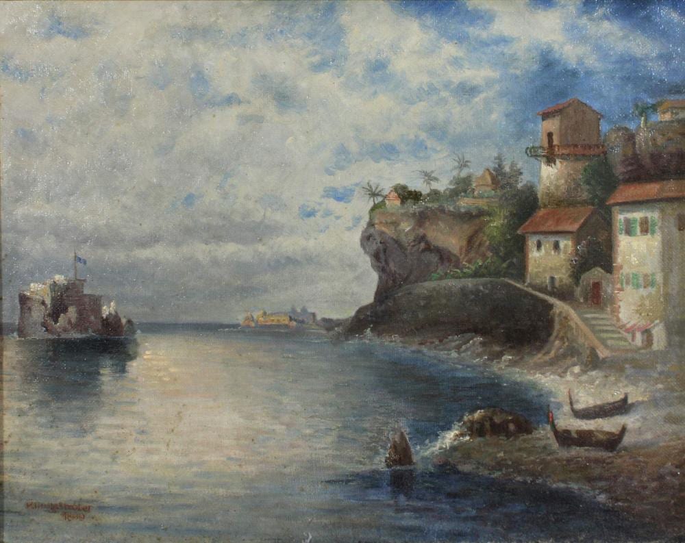 Fritz Klingelhöfer comparable auction result: fritz klingelh fer deutsch 1832 1903 seest ck 1899 l a lwd unten links bez und dat lichtma 46 x 36 cm gerahmt 60 x 50 cm altersbedingter zustand verschmutzt