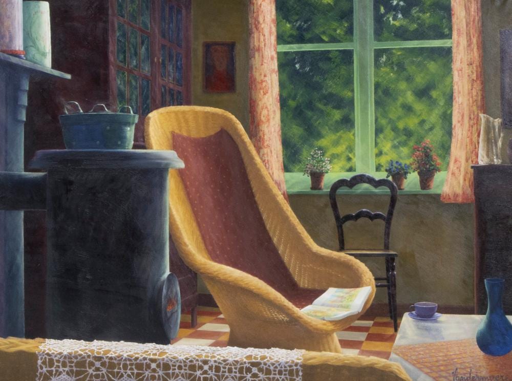 Henri Vandermoere comparable auction result: henri vandermoere 1939 oil on canvas interior signed