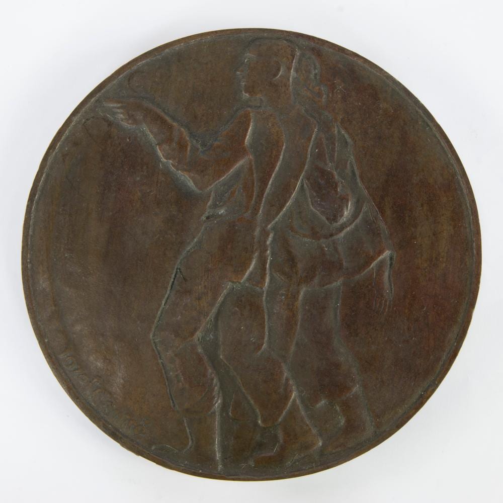 Jozef Cantré comparable auction result: jozef cantr 1890 1957 bronze plaque tijl and nele numbered 4 10 and signed