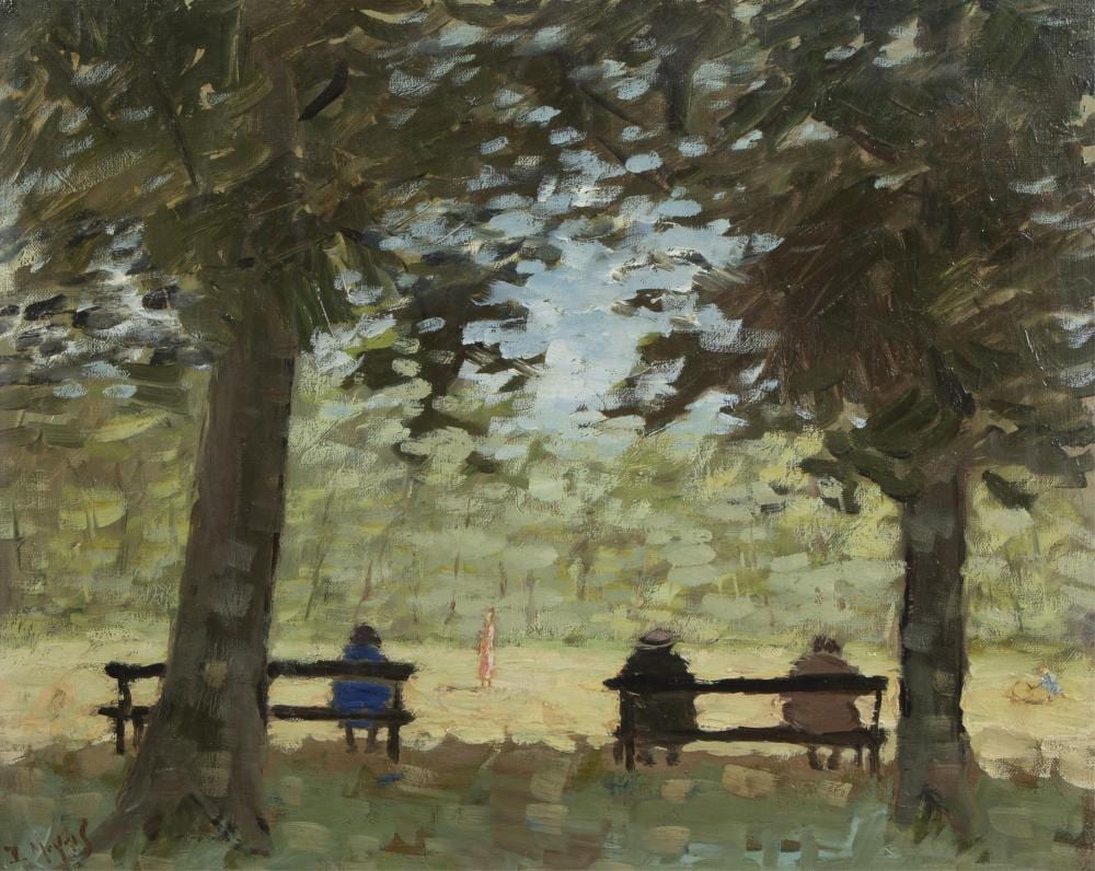 Isidore Meyers comparable auction result: isidore meyers 1836 1917 oil on canvas park view signed