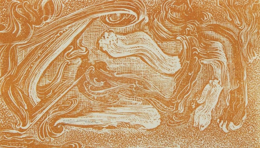Victor Delhez comparable auction result: victor delhez 1902 1985 linocut abstract composition signed