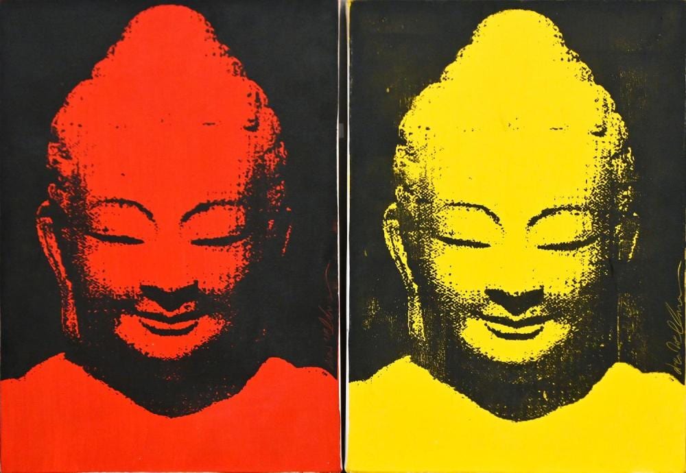 Andrew Wellman comparable auction result: andrew wellman pair of buddhas