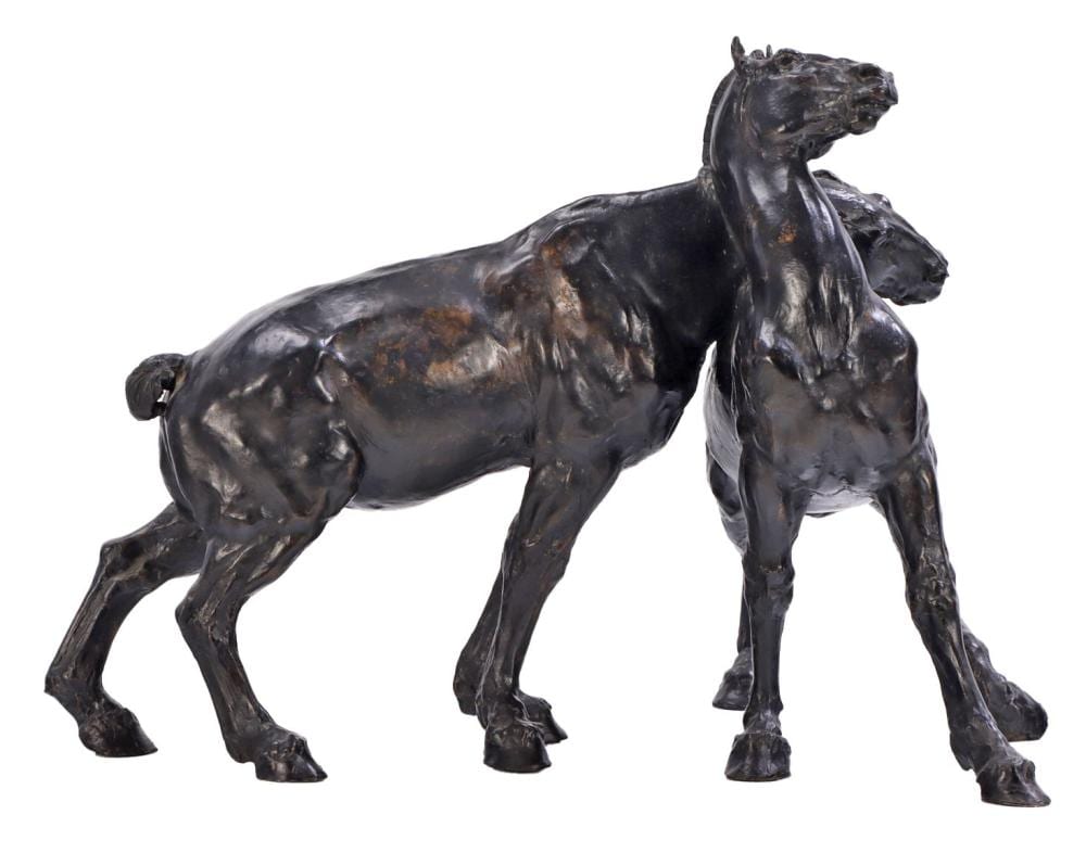 Gary Weisman comparable auction result: gary weisman american b 1952 a bronze figural group of two horses signed and numbered in body