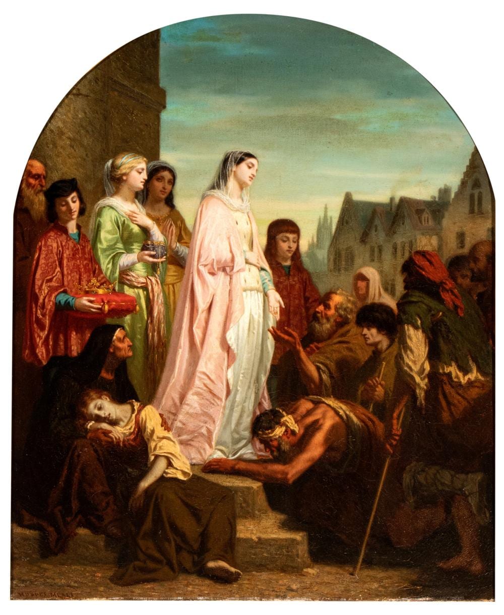 Hugues Merle comparable auction result: hugues merle attribuito a