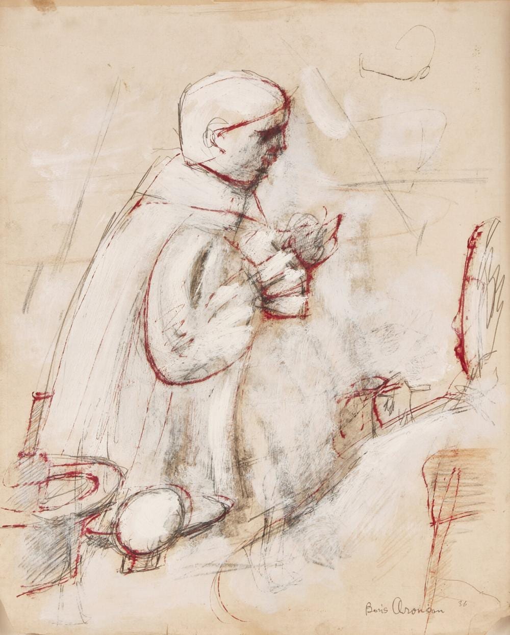 Boris Aronson comparable auction result: boris aronson ukrainian 1898 1980 untitled kneeling figure 1936