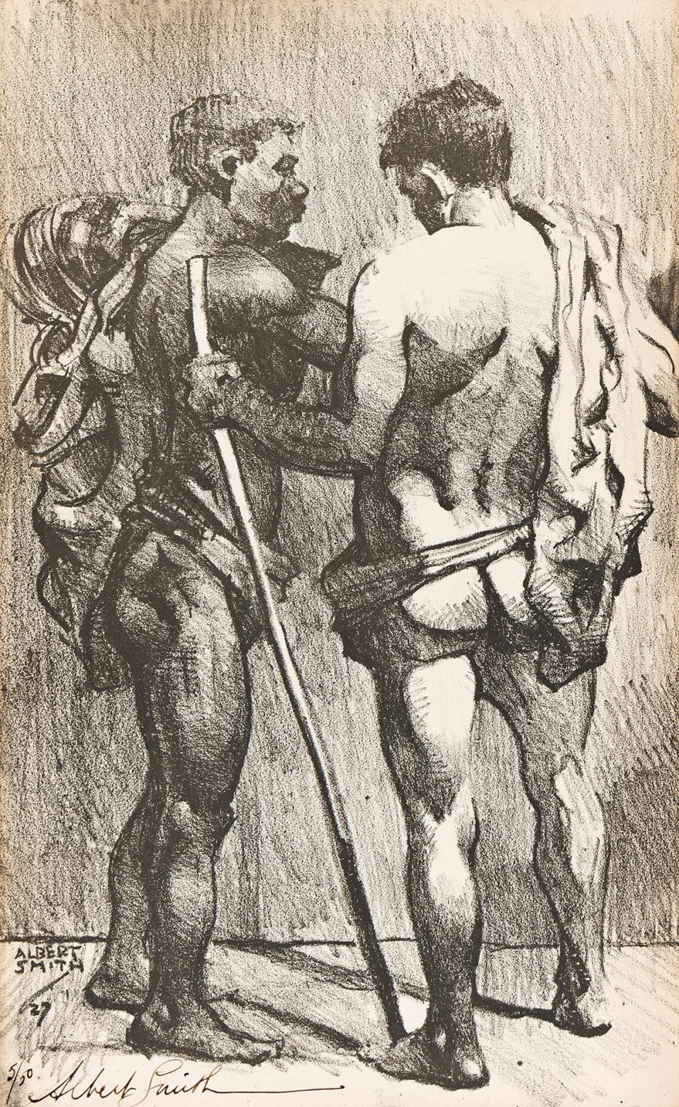 Albert Alexander Smith comparable auction result: albert alexander smith 1896 1940 the wrestlers
