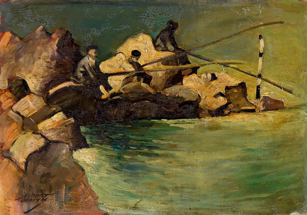 Albert Alexander Smith comparable auction result: albert alexander smith 1896 1940 fishing off the mediterranean coast