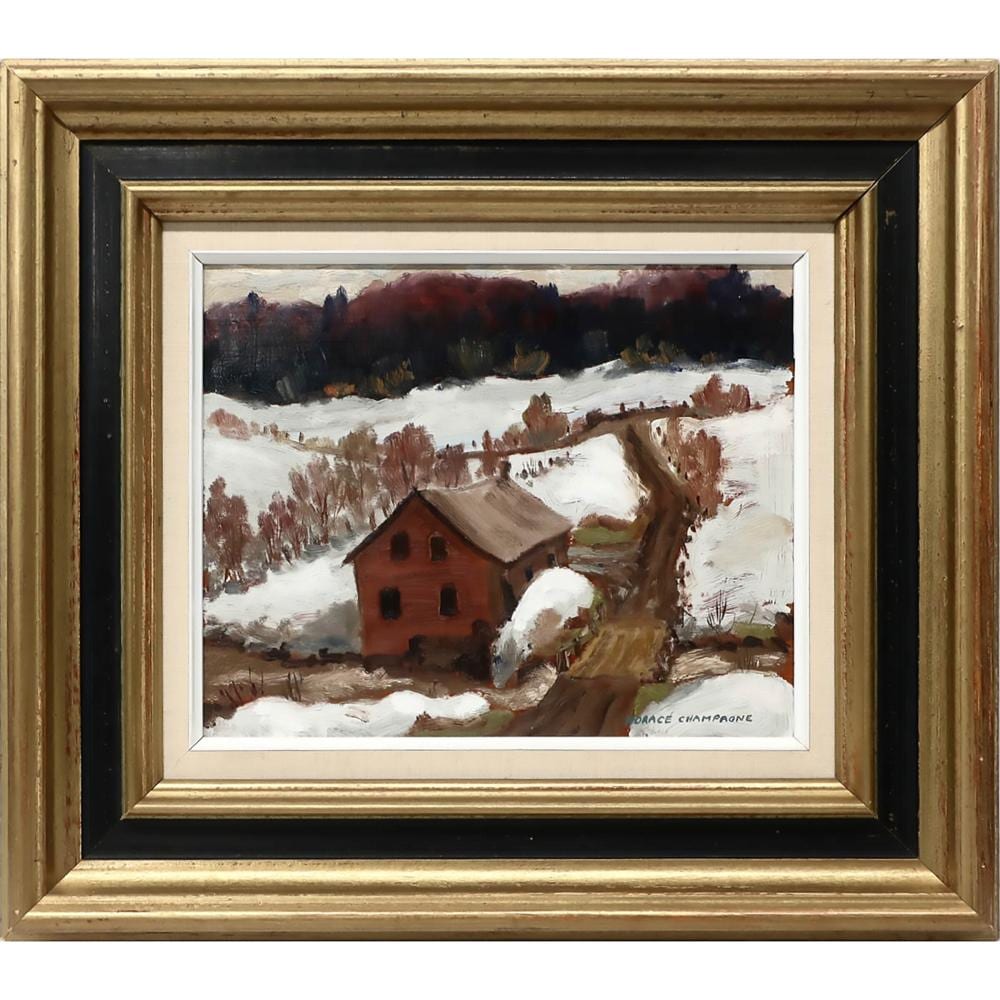Horace Champagne comparable auction result: horace champagne canadian b 1937 la p che river early spring gatineau valley quebec
