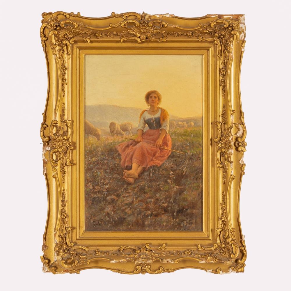 il riposo della pastorella · Gliubich Casa d'Aste · 2025-06-27 Raffaello Celommi comparable auction result: il riposo della pastorella
