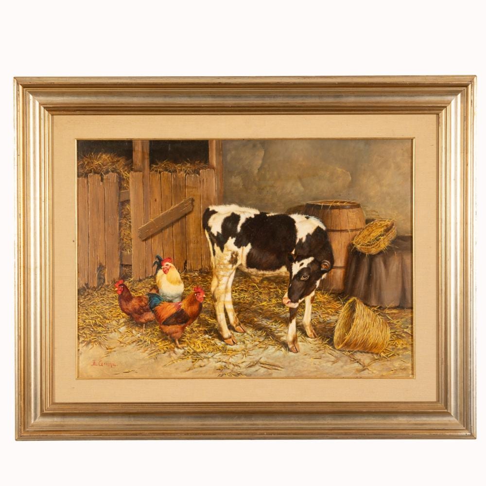 Eduardo Cerrone comparable auction result: mucca e gallina nella stalla