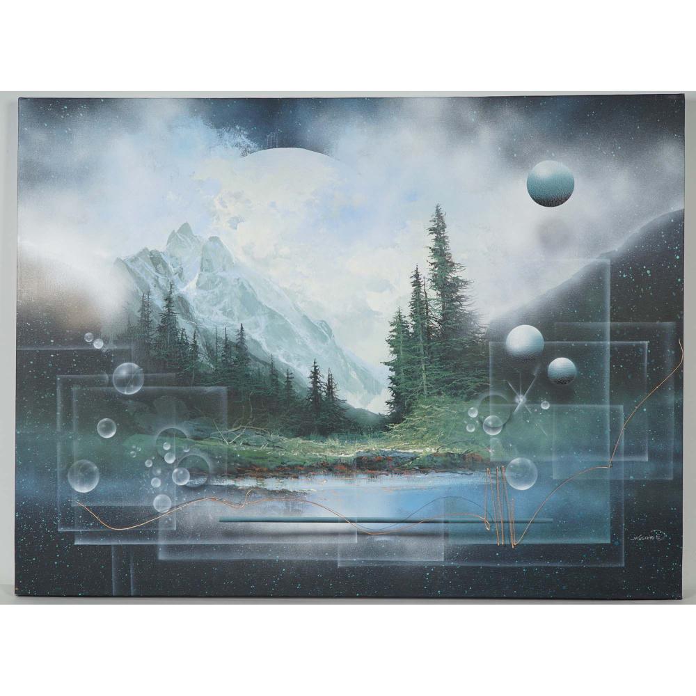 Joseph Kugler comparable auction result: josef kugler surrealist landscape oil on canvas signed