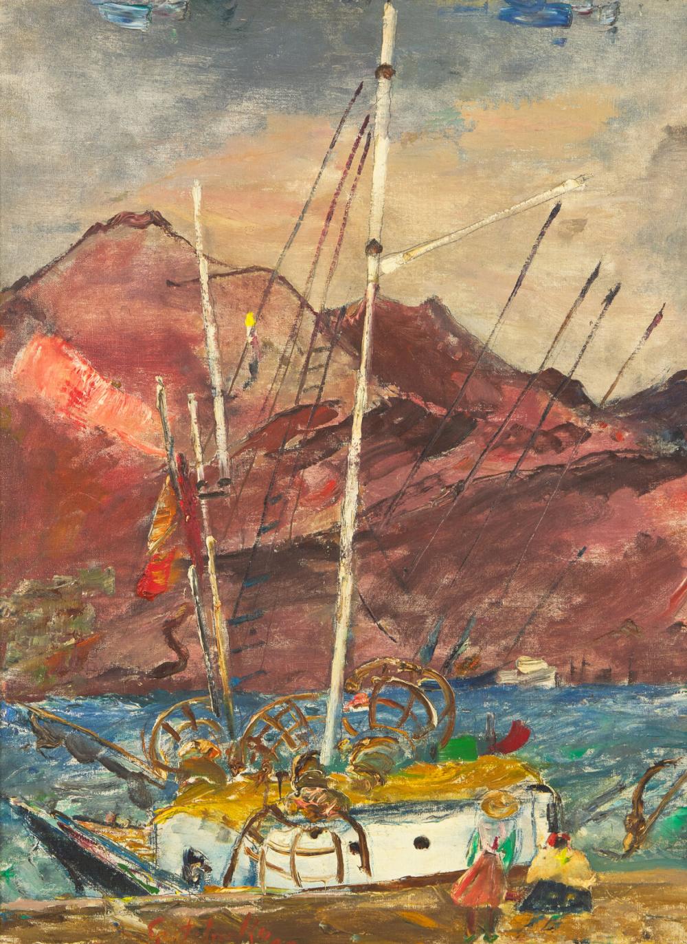 Alexis Gritchenko comparable auction result: alexis gritchenko ukrainian 1883 1977 matin dans le port canaries 1960