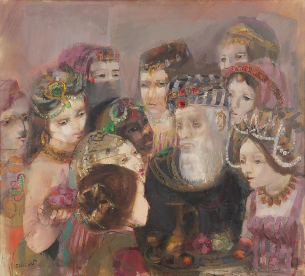 Ruth Gikow comparable auction result: ruth gikow american 1915 1982 king solomon and his wives 1961